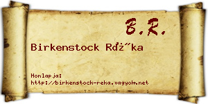 Birkenstock Réka névjegykártya